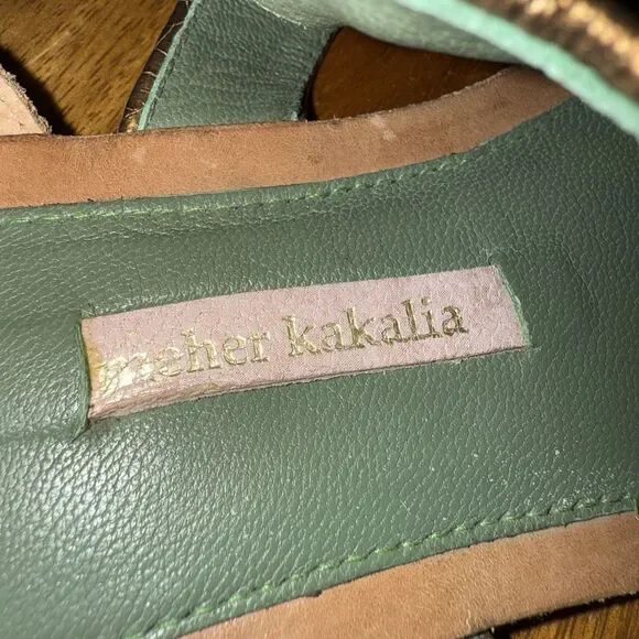 Meher Kakalia Sofia Thong Sandal Sz EU 38 US 7 Leather Tassel Embellished Beaded